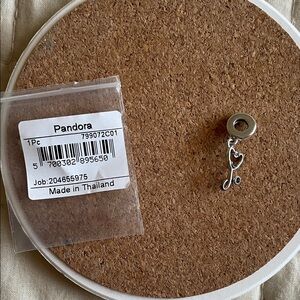 Pandora Silver Stethoscope Charm with Blue Gem